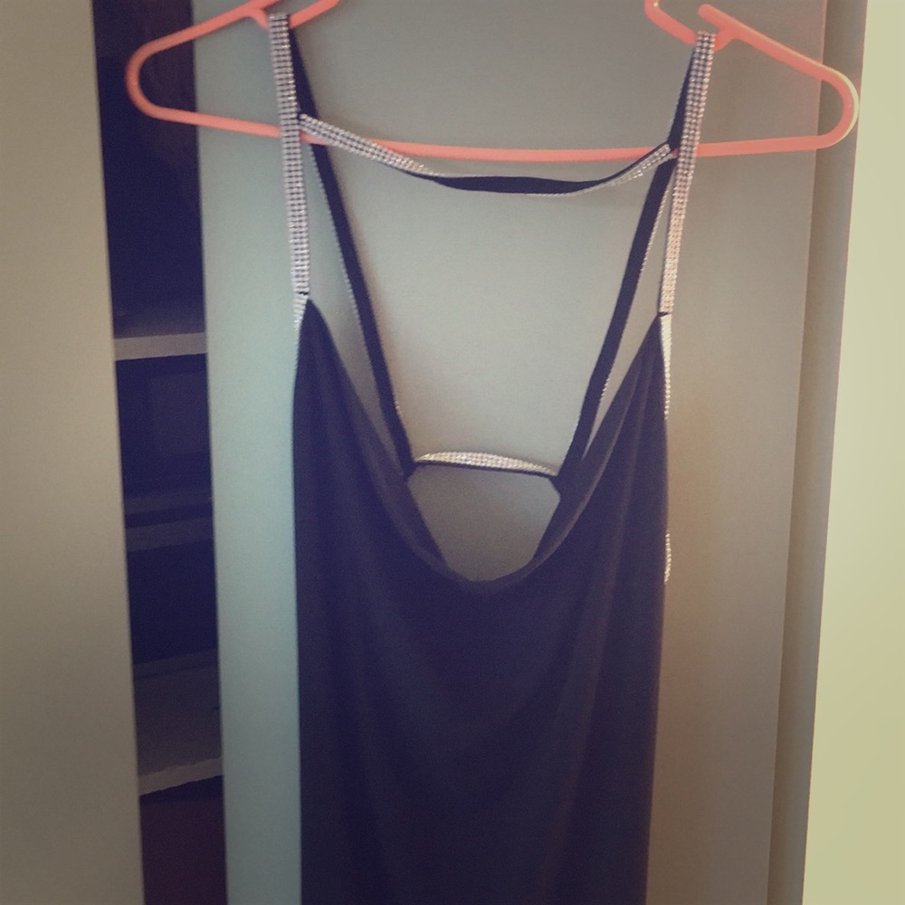 Elegant rhinestone backless dress